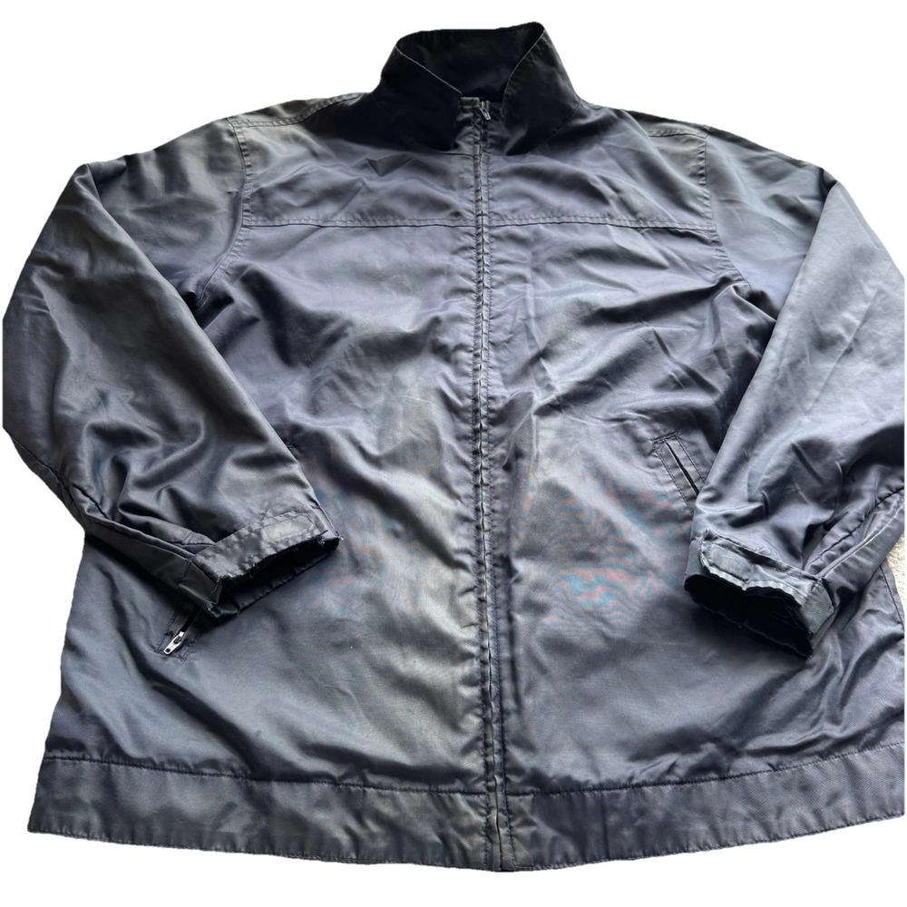 Cherokee Long Sleeve Jacket Navy Men's Size Medium Full Zip Nylon Pocket Top Men